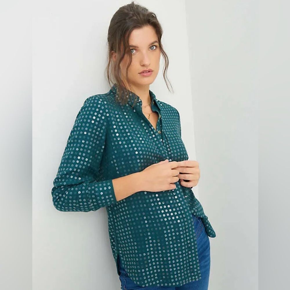 SOLD-Pilcro James Sequined Shirt Sz M NWOT